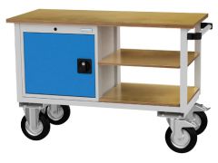 Mobile Kastenwerkbank Tiefe 540 mm , 2 x Fachboden, 1 x Schrankgehäuse mit Flügeltüre