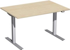 Elektro-Hubtisch höhenverstellbar, 1200x800x650-1250, Ahorn/Silber