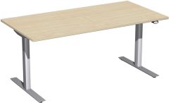 Elektro-Hubtisch höhenverstellbar, 1600x800x650-1250, Ahorn/Silber