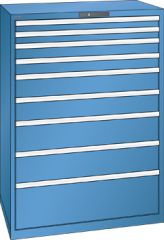 Schubladenschrank 9 Schubladen 1023x725x1450 RAL 5019 Lista 54x36E 78.296.040