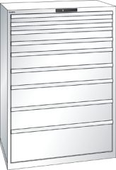 Schubladenschrank 9 Schubladen 1023x725x1450 RAL 9010 Lista 54x36E 78.306.110