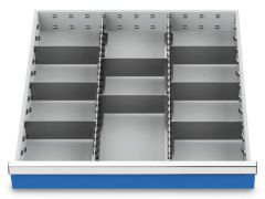 Schubladeneinteilung R 24-24 mit Metalleinteilung für Front 100 mm