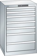 Schubladenschrank 7 Schubladen 564x572x850 RAL 7035 Lista 27x27E 14.252.020