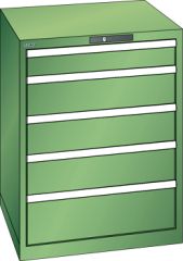 Schubladenschrank 5 Schubladen 717x725x850 RAL 6011 Lista 36x36E 14.504.030