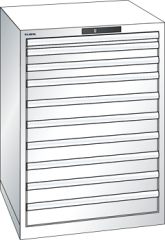 Schubladenschrank 10 Schubladen 717x725x1000 RAL 9010 Lista 36x36E 78.181.110