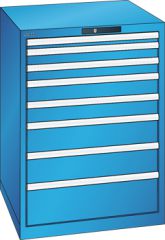 Schubladenschrank 8 Schubladen 717x725x1000 RAL 5012 Lista 36x36E 14.508.010