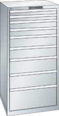 Schubladenschrank 9 Schubladen 717x725x1450 RAL 7035 Lista 36x36E 14.511.020