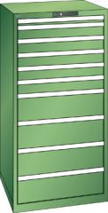 Schubladenschrank 10 Schubladen 717x725x1450 RAL 6011 Lista 36x36E 78.314.030