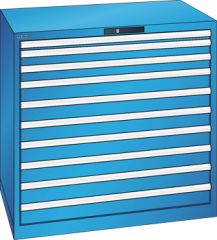 Schubladenschrank 10 Schubladen 1023x725x1000 RAL 5012 Lista 54x36E 78.305.010