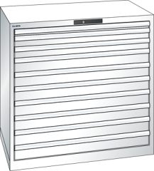 Schubladenschrank 10 Schubladen 1023x725x1000 RAL 9010 Lista 54x36E 78.190.110