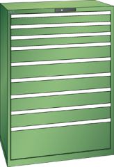 Schubladenschrank 9 Schubladen 1023x725x1450 RAL 6011 Lista 54x36E 78.192.030