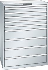 Schubladenschrank 10 Schubladen 1023x725x1450 RAL 7035 Lista 54x36E 78.193.020