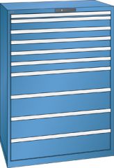 Schubladenschrank 10 Schubladen 1023x725x1450 RAL 5019 Lista 54x36E 78.308.040