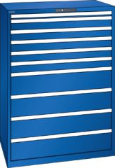 Schubladenschrank 10 Schubladen 1023x725x1450 RAL 5005 Lista 54x36E 78.308.100