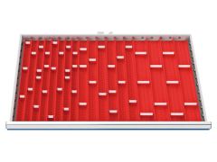 Schubladeneinteilung R 36-24 mit Muldenplatten für Front 50/75 mm