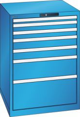 Schubladenschrank 7 Schubladen 717x725x1000 RAL 5012 Lista 36x36E 78.175.010