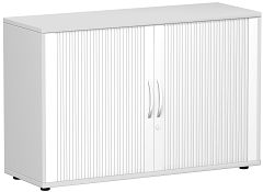 Querrollladenschrank Oberboden 25 mm, mit Standfüßen, abschließbar, 1200x425x798, Silber/Lichtgrau