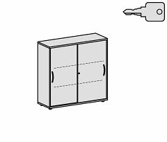Schiebetrenschrank Oberboden 25 mm, mit Standfen, abschliebar, 1200x425x1182, Wei/Wei