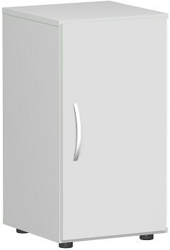 Flügeltürenschrank mit Standfüßen, Griff links oder rechts, inkl. Türdämpfer, nicht abschließbar, 400x420x752, Lichtgrau/Lichtgrau