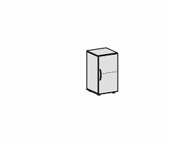Flgeltrenschrank mit Standfen, Griff links oder rechts, inkl. Trdmpfer, nicht abschliebar, 400x420x752, Ahorn/Lichtgrau