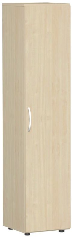 Flügeltürenschrank mit Standfüßen, Griff links oder rechts, inkl. Türdämpfer, nicht abschließbar, 400x420x1808, Ahorn/Ahorn