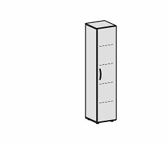 Flgeltrenschrank mit Standfen, Griff links oder rechts, inkl. Trdmpfer, nicht abschliebar, 400x420x1808, Ahorn/Lichtgrau