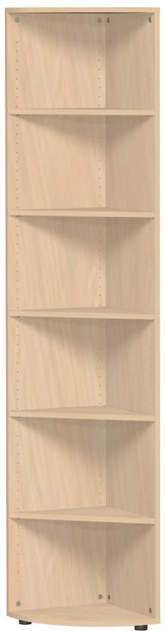 Eckabschlussregal mit Standfüßen, 400x400x2160, Buche