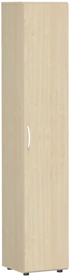 Flügeltürenschrank mit Standfüßen, Griff links oder rechts, inkl. Türdämpfer, nicht abschließbar, 400x420x2160, Ahorn/Ahorn
