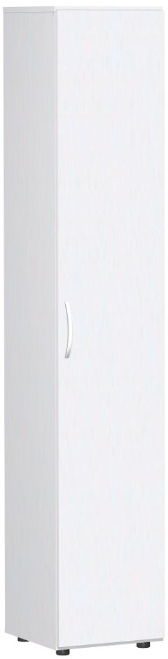 Flügeltürenschrank mit Standfüßen, Griff links oder rechts, inkl. Türdämpfer, nicht abschließbar, 400x420x2160, Weiß/Weiß