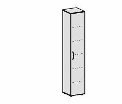 Flgeltrenschrank mit Standfen, Griff links oder rechts, inkl. Trdmpfer, nicht abschliebar, 400x420x2160, Ahorn/Lichtgrau