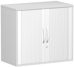 Anstell-Querrollladenschrank Oberboden 25 mm, mit Stellfüßen, abschließbar, 800x425x720, Silber/Lichtgrau