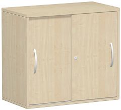 Anstell-Schiebetürenschrank Oberboden 25 mm, mit Stellfüßen, abschließbar, 800x425x720, Ahorn/Ahorn
