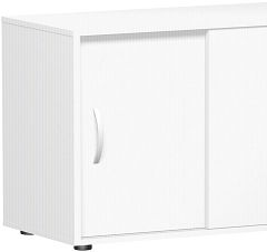 Schiebetürenschrank, mit Standfüßen, nicht abschließbar, 800x400x752, Weiß/Weiß