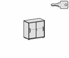 Schiebetrenschrank Oberboden 25 mm, mit Standfen, abschliebar, 800x425x798, Ahorn/Lichtgrau
