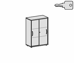 Schiebetrenschrank Oberboden 25 mm, mit Standfen, abschliebar, 800x425x1182, Wei/Wei
