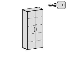Flgeltrenschrank mit Standfen, inkl. Trdmpfer, abschliebar, 800x420x1808, Wei/Wei