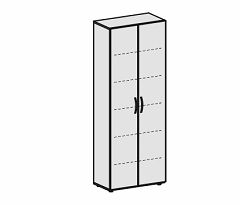 Flgeltrenschrank mit Standfen, inkl. Trdmpfer, nicht abschliebar, 800x420x2160, Ahorn/Ahorn