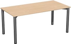 Schreibtisch feste Höhe, 1600x800x720, Buche/Anthrazit