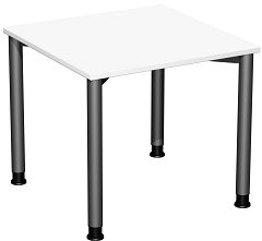 Schreibtisch höhenverstellbar, 800x800x680-800, Weiß/Anthrazit