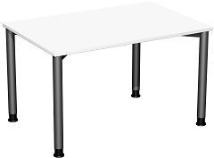 Schreibtisch höhenverstellbar, 1200x800x680-800, Weiß/Anthrazit