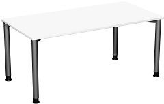 Schreibtisch höhenverstellbar, 1600x800x680-800, Weiß/Anthrazit