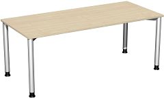Schreibtisch höhenverstellbar, 1800x800x680-800, Ahorn/Silber