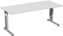 Schreibtisch feste Höhe, 1800x800x720, Lichtgrau/Silber