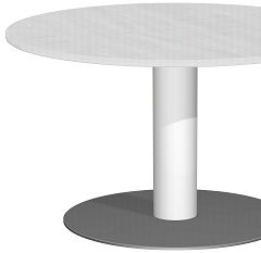 Konferenztisch Tellerfuß, Kreisform, feste Höhe, D-900x720, Ahorn