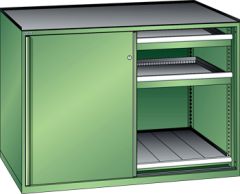 Schubladenschrank Schiebet�ren 1430x780x1020 RAL 6011 Lista 36x36E 79.482.030