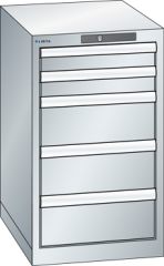 Schubladenschrank 5 Schubladen 411x572x700 RAL 7035 Lista 18x27E 78.420.020