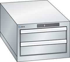 Schubladenschrank 2 Schubladen 411x725x283 RAL 7035 Lista 18x36E 78.433.020