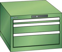 Schubladenschrank 3 Schubladen 564x725x383 RAL 6011 Lista 27x36E 14.437.030