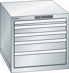 Schubladenschrank 5 Schubladen 564x725x533 RAL 7035 Lista 27x36E 78.512.020