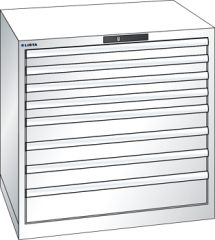 Schubladenschrank 8 Schubladen 870x725x850 RAL 9010 Lista 45x36E 78.685.110